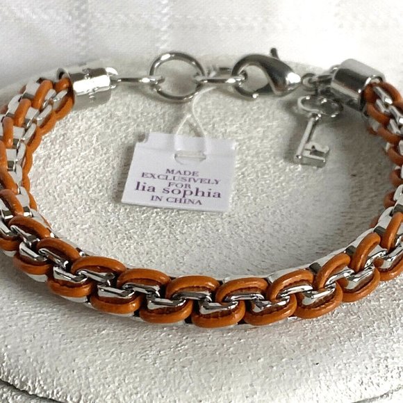 Lia Sophia Mingle Bracelet Orange NWT NIB Perfect Cond 7.25 - 8 inches - Picture 2 of 3
